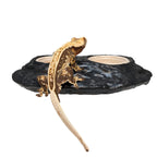 Magnetic Gecko Feeding Ledge in Mushroom Style for Elevated Feeding, Holding Two 1.5 oz Cups