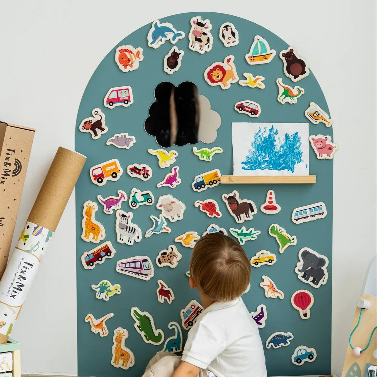 Magnetic Wooden Display Shelf