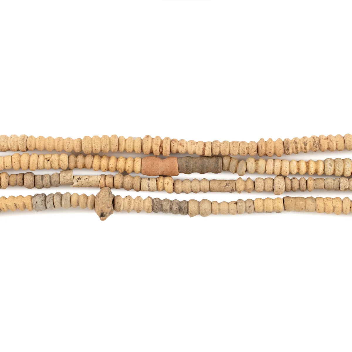 Mali Clay Beads in Earthy Terracotta and Brown Tones, Four