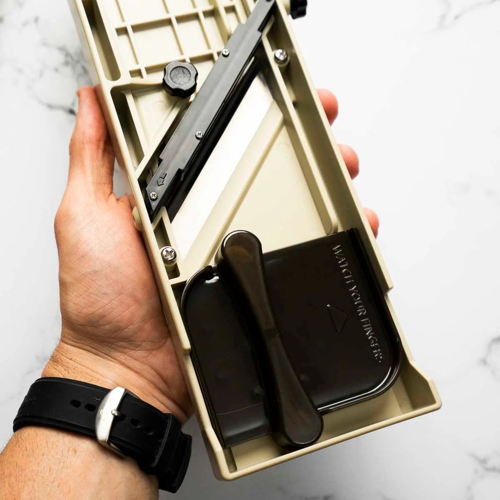 Mandoline Slicer for Kitchen Prep with 65mm Cutting Width, Julienne Function and Safety Guard