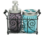 Mason Jar Soap Dispenser Pump with a Satin Finish and Threaded Lid for Regular or Wide Mouth Jars