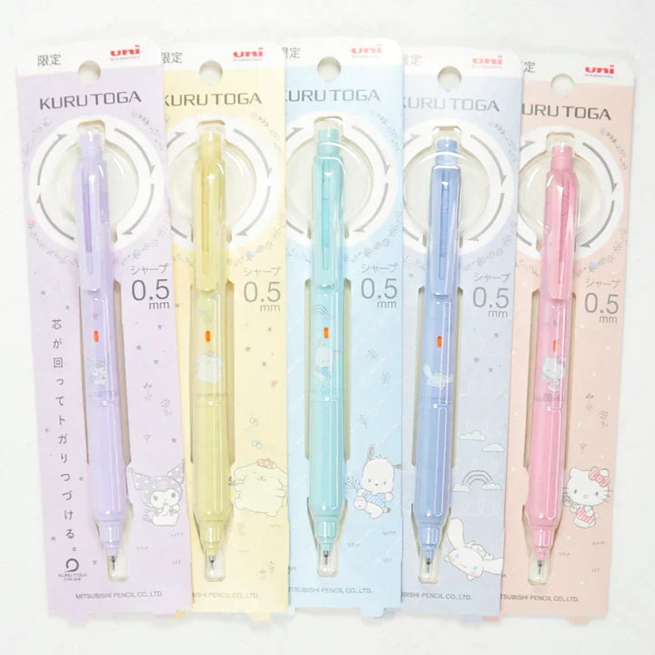 Mechanical Pencil with Automatically Rotating 0.5 mm HB Lead and Pastel Character Artwork for Everyday Notes