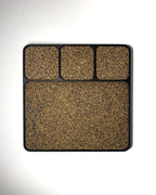 Medium Desktop Valet Tray with Cork Interior and Three Compartments for Everyday Carry Organization