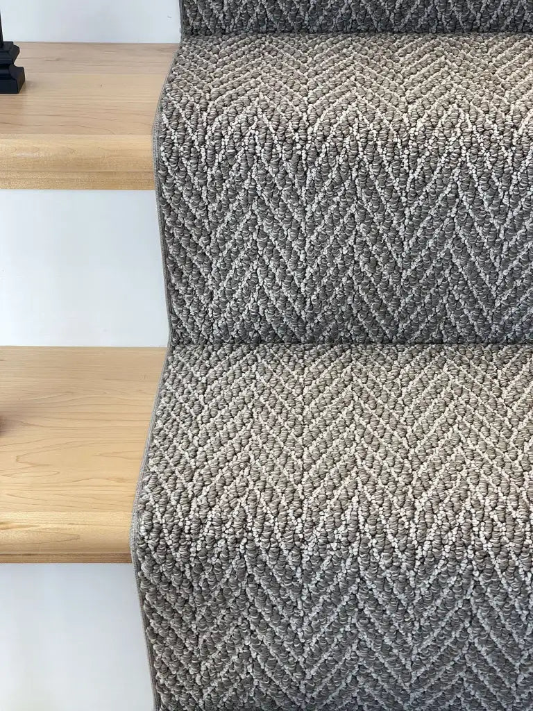 Medium Gray Custom Stair Runner, Bound on All Sides, 100% Nylon, Cut by the Foot for DIY Stair Installation
