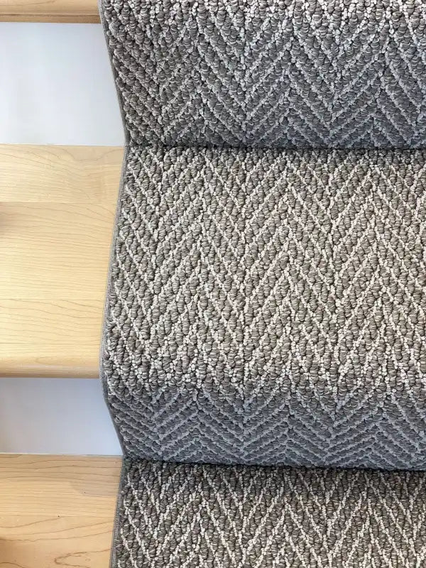 Medium Gray Custom Stair Runner, Bound on All Sides, 100% Nylon, Cut by the Foot for DIY Stair Installation