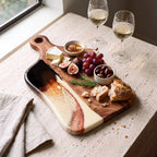 Medium Resin Paddle Serving Board, Camphor Laurel Timber, Hand-Poured Resin, Personalized Gift-Ready Design