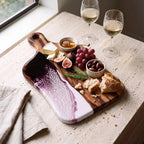 Medium Resin Paddle Serving Board, Camphor Laurel Timber, Hand-Poured Resin, Personalized Gift-Ready Design