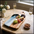 Medium Resin Paddle Serving Board, Camphor Laurel Timber, Hand-Poured Resin, Personalized Gift-Ready Design