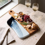 Medium Resin Paddle Serving Board, Camphor Laurel Timber, Hand-Poured Resin, Personalized Gift-Ready Design