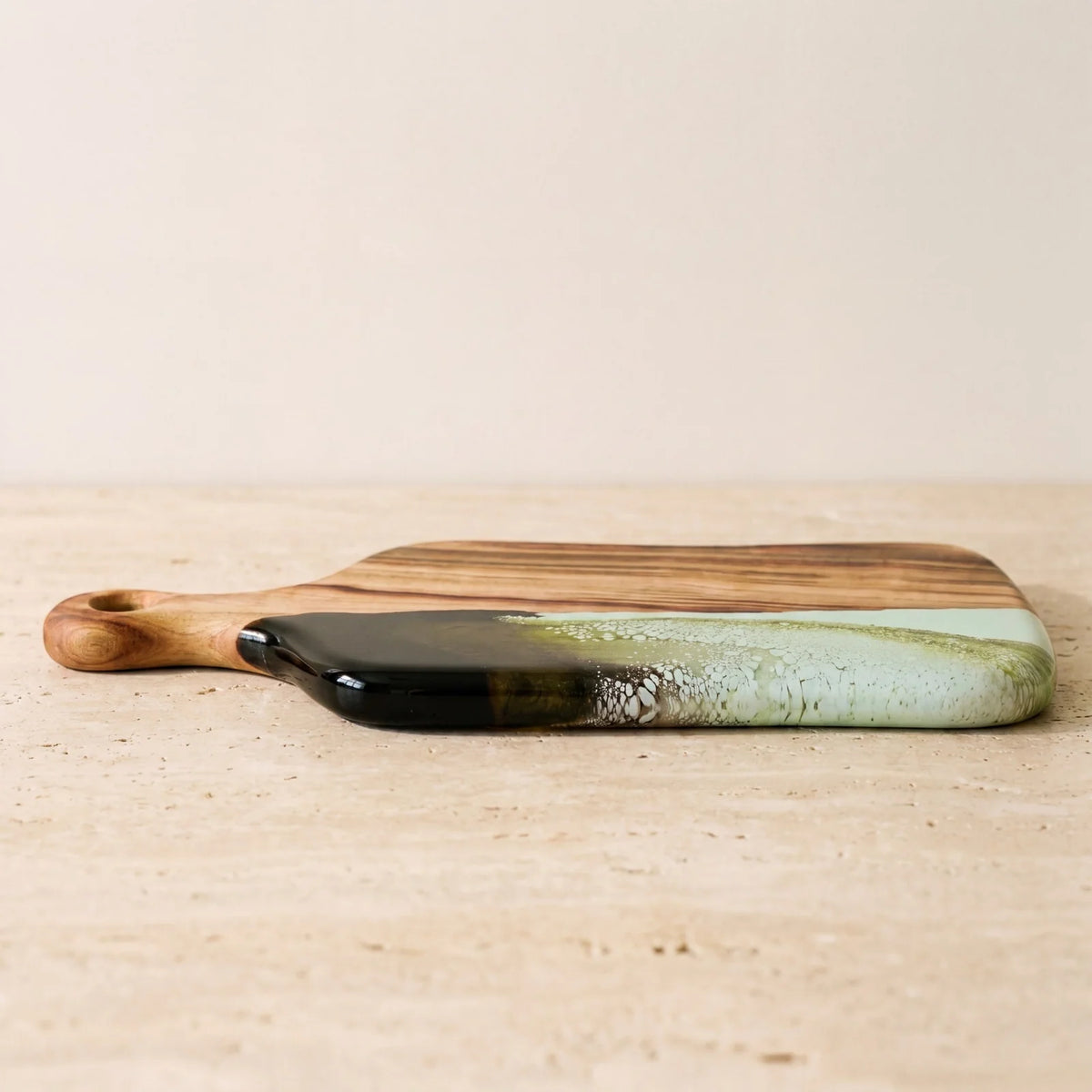 Medium Resin Paddle Serving Board, Camphor Laurel Timber, Hand-Poured Resin, Personalized Gift-Ready Design