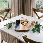 Medium Resin Paddle Serving Board, Camphor Laurel Timber, Hand-Poured Resin, Personalized Gift-Ready Design