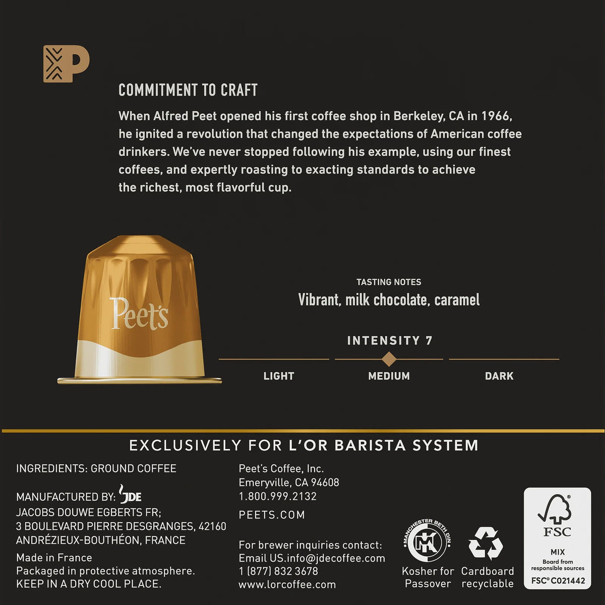 Medium Roast Coffee Capsules with Bright Acidity and Caramelized Sugar Notes for a Smooth Finish
