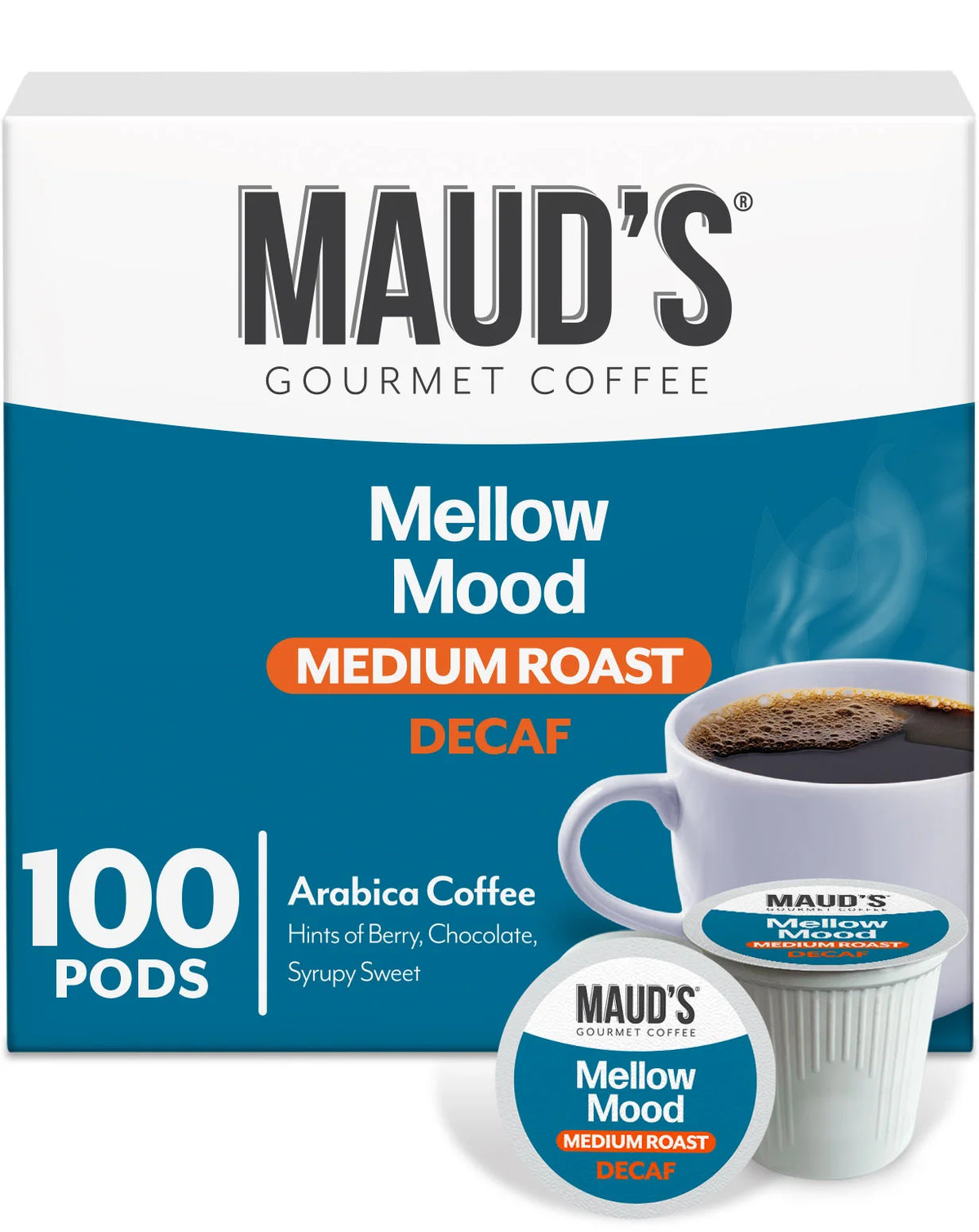 Medium Roast Decaf Coffee Pods Made from 100% Arabica Beans, 100ct