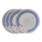 Melamine Dinner Plates in Blue Coastal Style, Set of 4