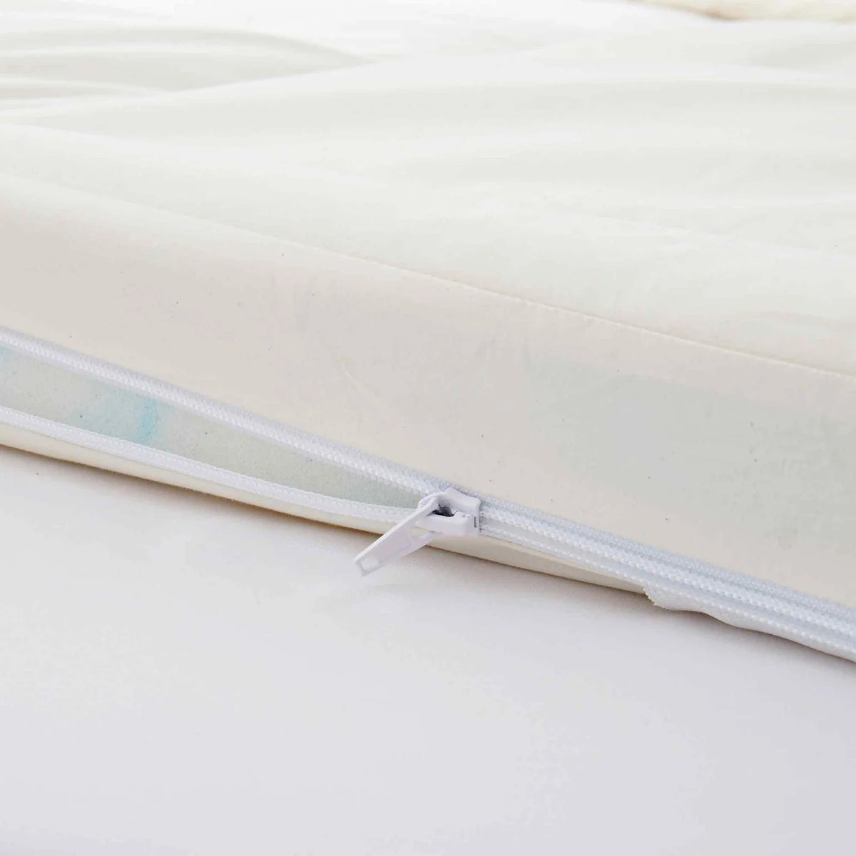 Memory Foam Mattress Topper with a Removable Organic Cotton Cover Filled, Down and Feather Fibers