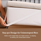 Memory Foam Mattress Topper with a Removable Organic Cotton Cover Filled, Down and Feather Fibers