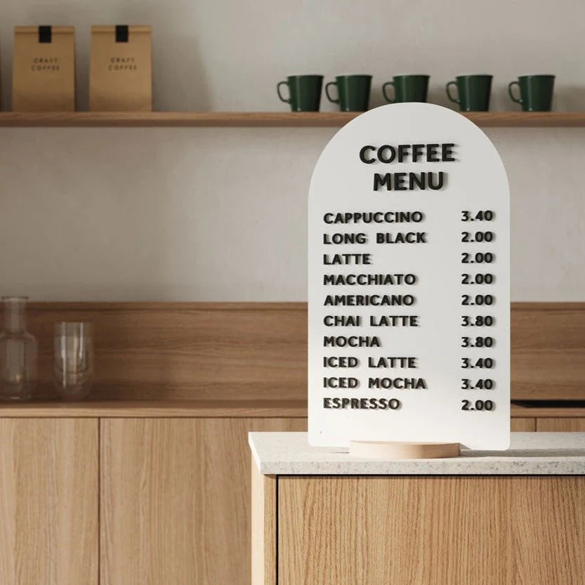 Menu Board, White