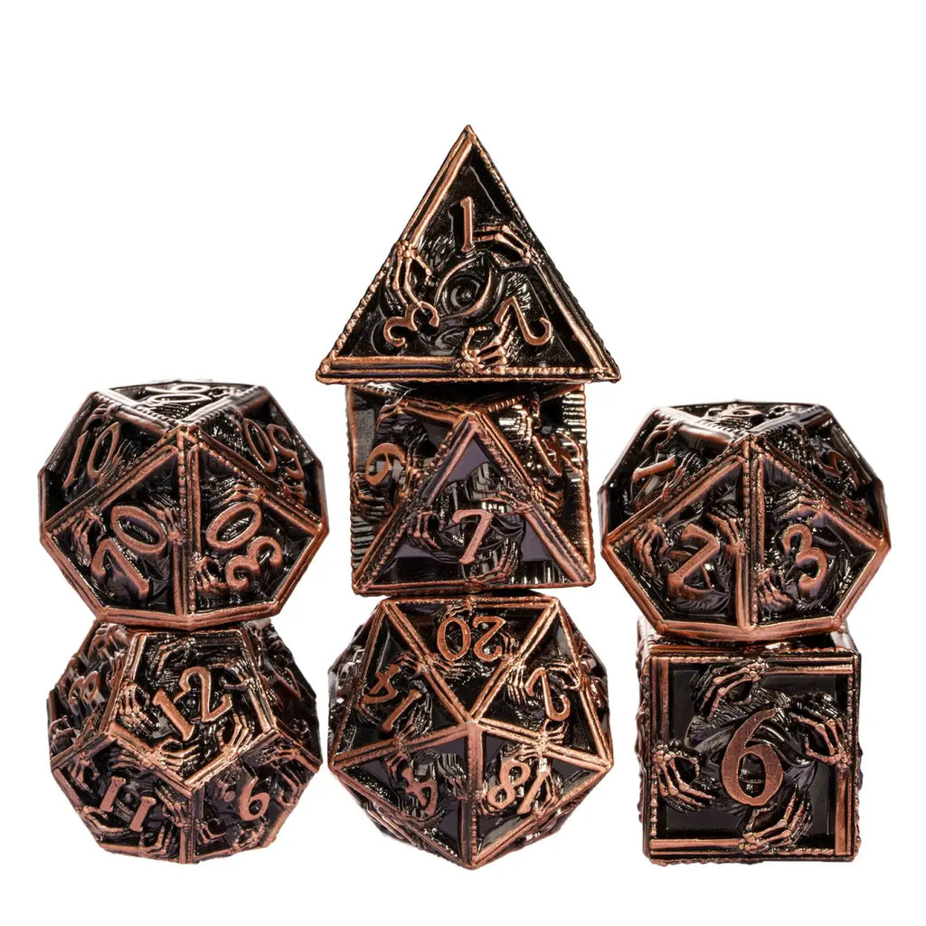 Metal Dice Set Subscription Box with One Full 7-Piece Set Each Month and Curated Table-Ready Designs