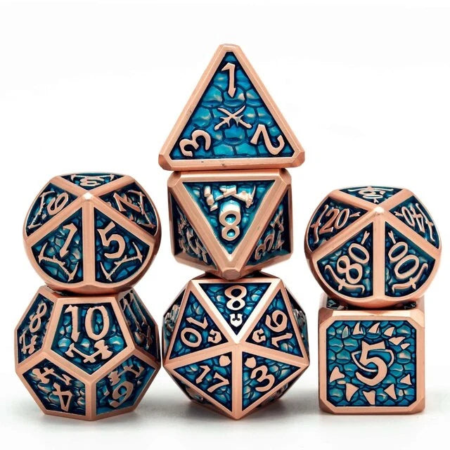 Metal Dice Set Subscription Box with One Full 7-Piece Set Each Month and Curated Table-Ready Designs
