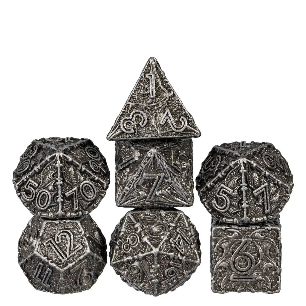 Metal Dice Set Subscription Box with One Full 7-Piece Set Each Month and Curated Table-Ready Designs