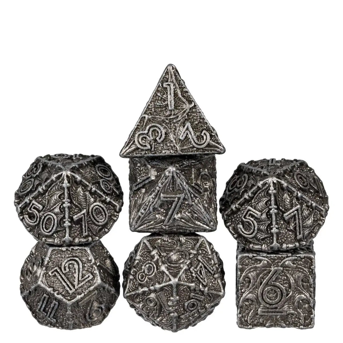 Metal Dice Set Subscription Box with One Full 7-Piece Set Each Month and Curated Table-Ready Designs
