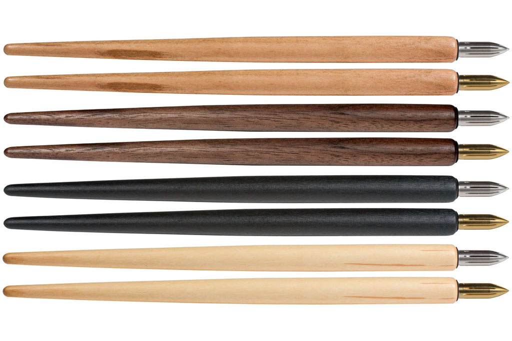 Metal Dip Pen and Holder Set for Expressive Drawing and Calligraphy, Featuring an Eight-Slit Conical Nib