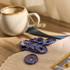 Metal Planner Discs in Cool Blue, 11 Medium Binding Discs with Heart Cutouts for Planner Customization
