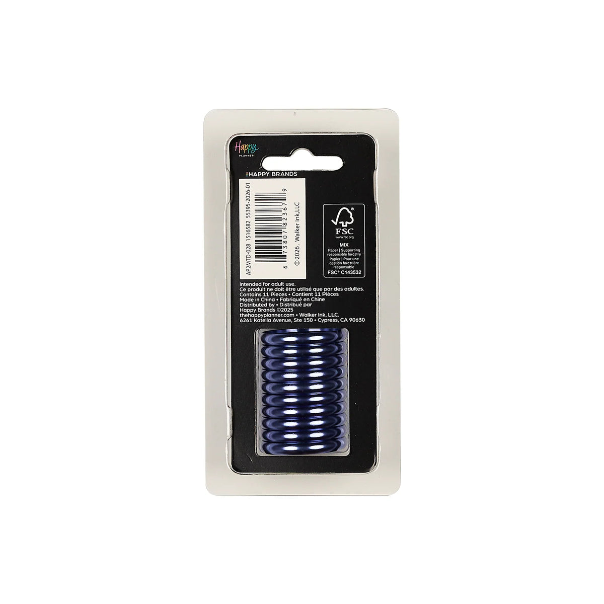 Metal Planner Discs in Cool Blue, 11 Medium Binding Discs with Heart Cutouts for Planner Customization
