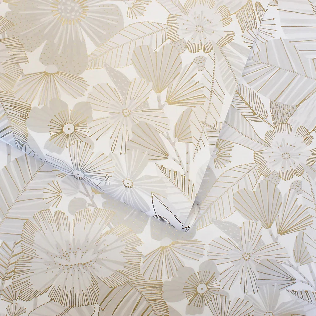 Metallic Gold Floral Peel and Stick Wallpaper