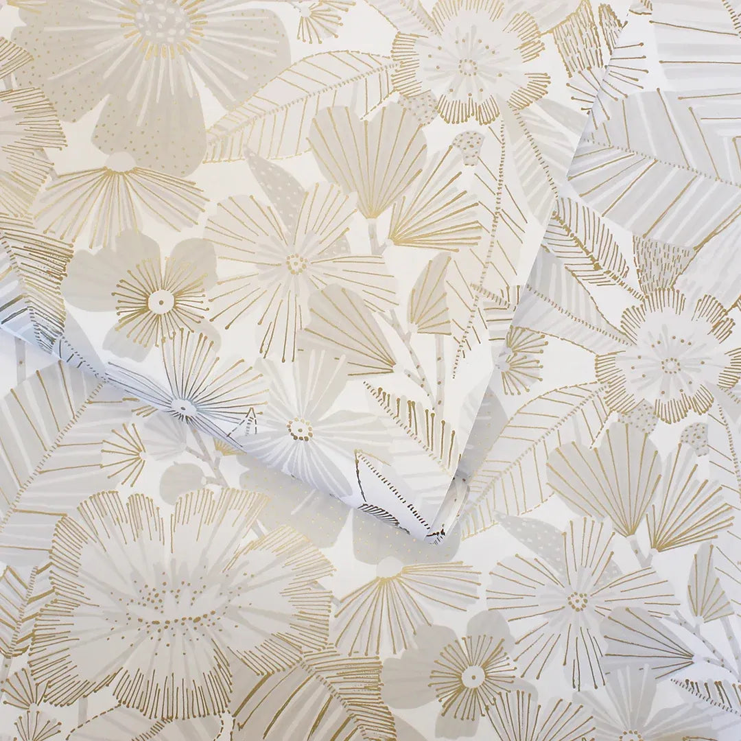 Metallic Gold Floral Peel and Stick Wallpaper