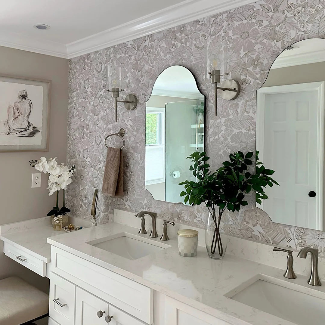 Metallic Gold Floral Peel and Stick Wallpaper