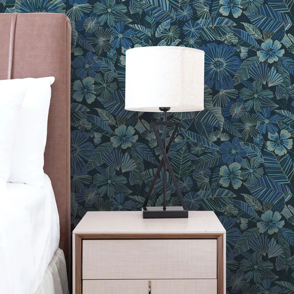 Metallic Gold Floral Peel and Stick Wallpaper