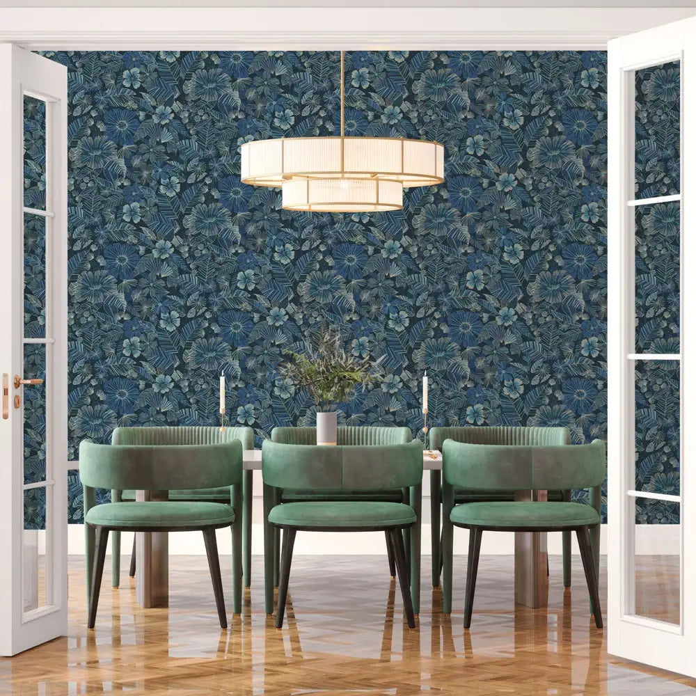 Metallic Gold Floral Peel and Stick Wallpaper