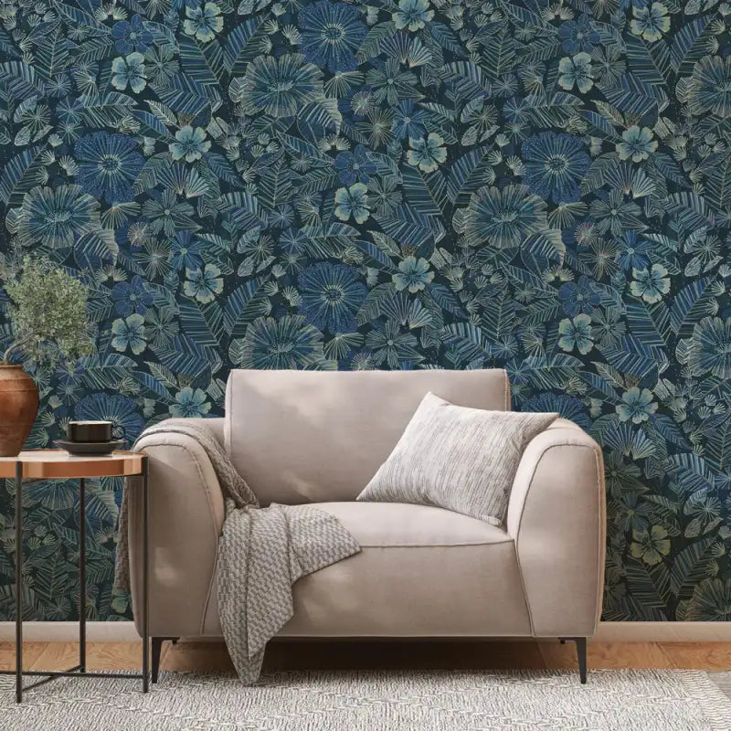 Metallic Gold Floral Peel and Stick Wallpaper
