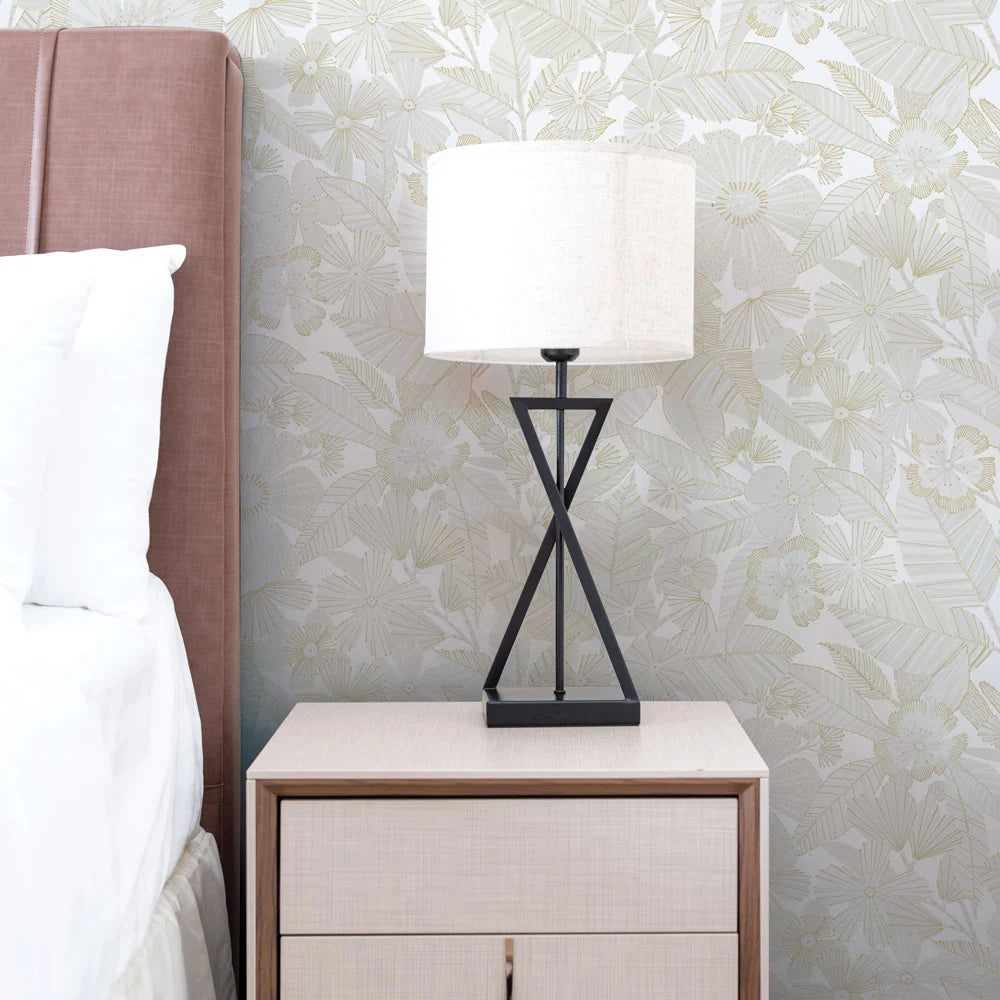 Metallic Gold Floral Peel and Stick Wallpaper