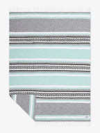 Mexican Blanket in Mint and Gray, Handwoven from 100% Recycled