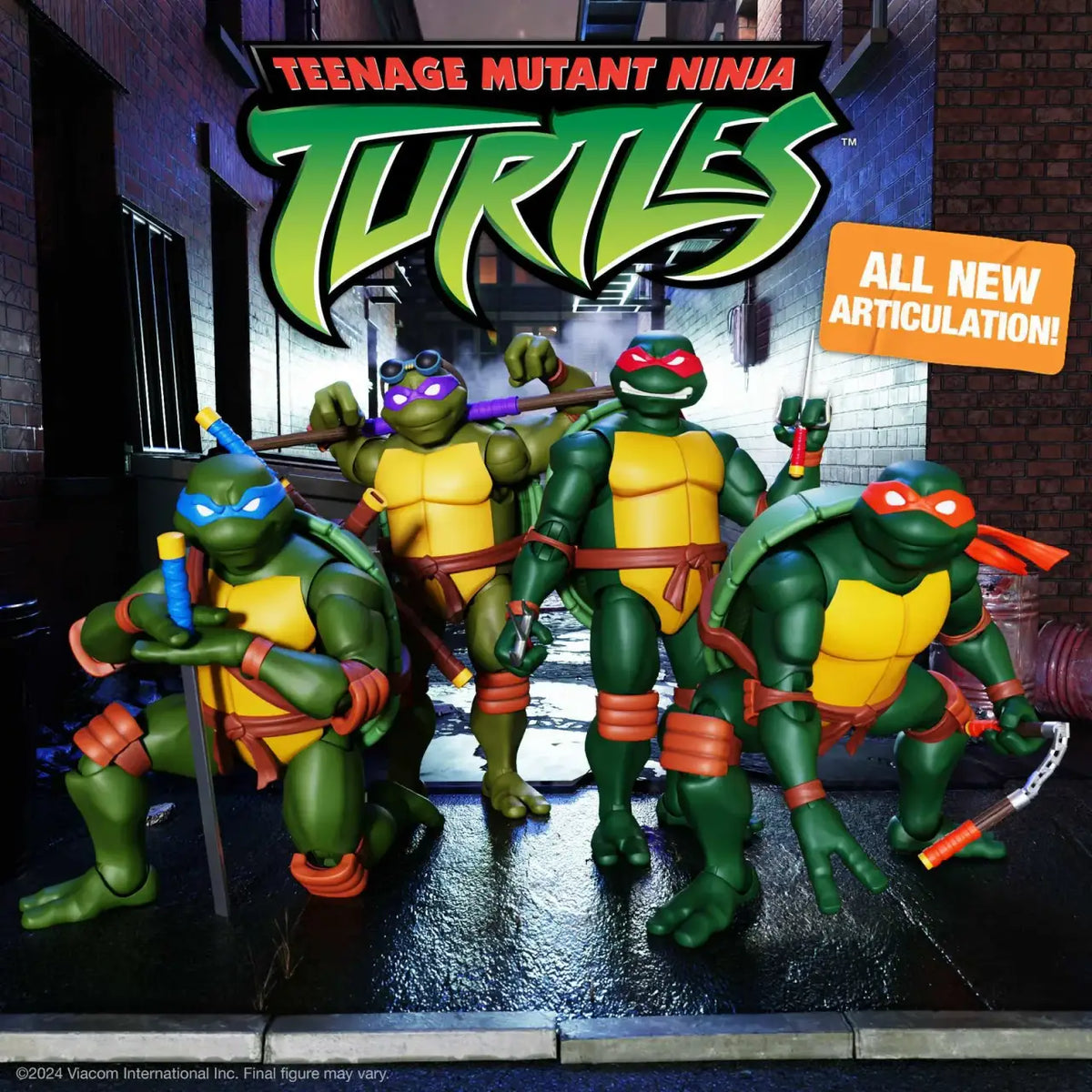 Michelangelo Action Figure, 7-Inch Highly Articulated Collectible with Interchangeable Parts and Nunchuck Accessories