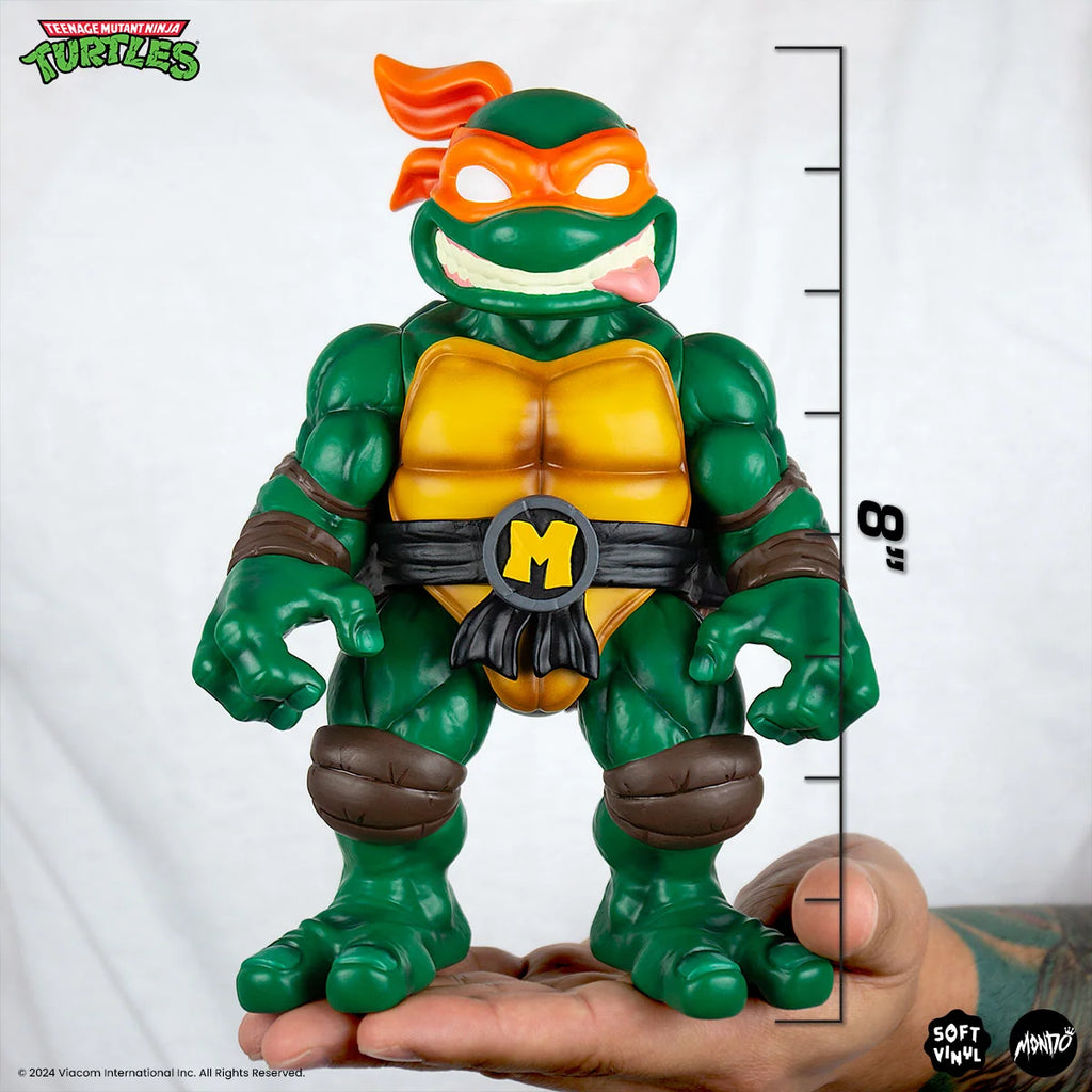 Michelangelo Soft Vinyl Action Figure with Bendable Poseable Nunchaku for Display · Michelangelo character figure