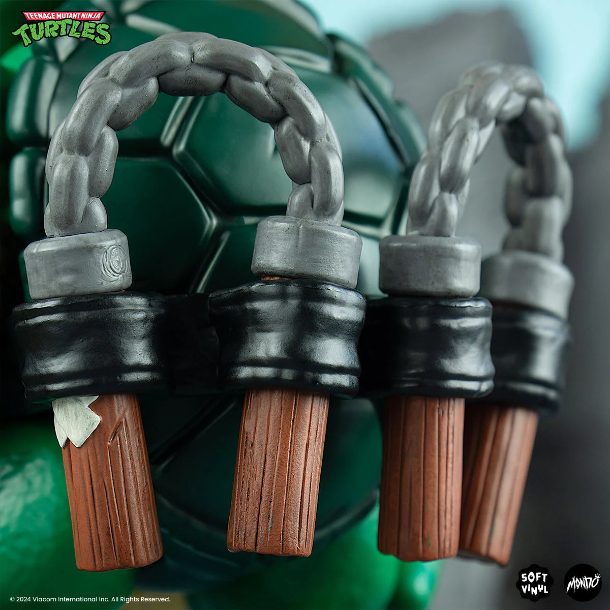 Michelangelo Soft Vinyl Action Figure with Bendable Poseable Nunchaku for Display · Michelangelo character figure