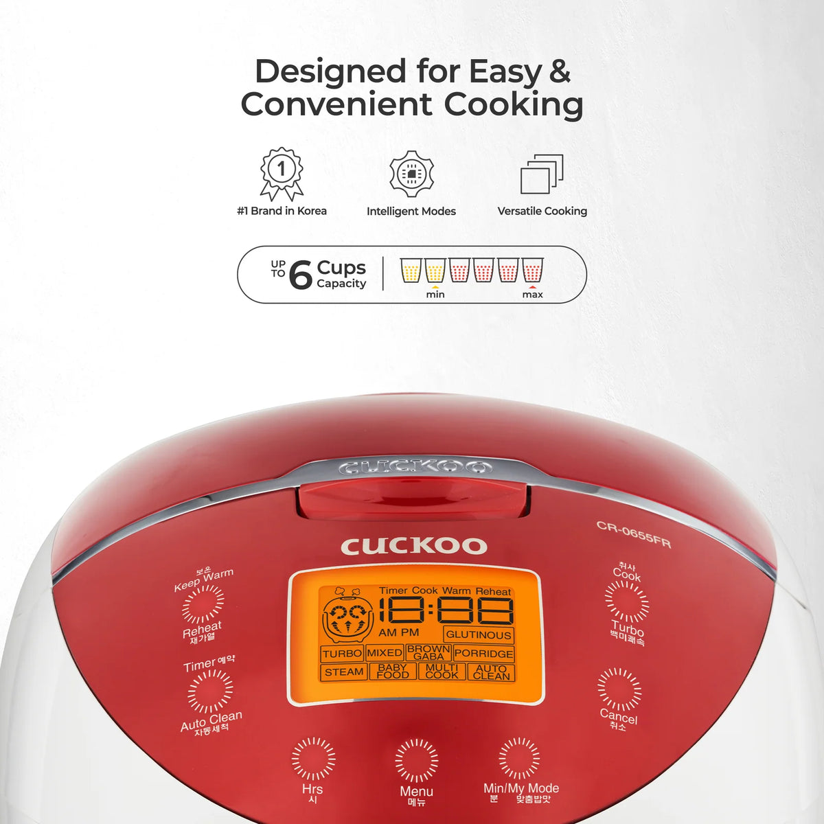 Micom Rice Cooker with 12-Cup Cooked Capacity, 12 Menu, LCD Controls and Detachable Inner Lid