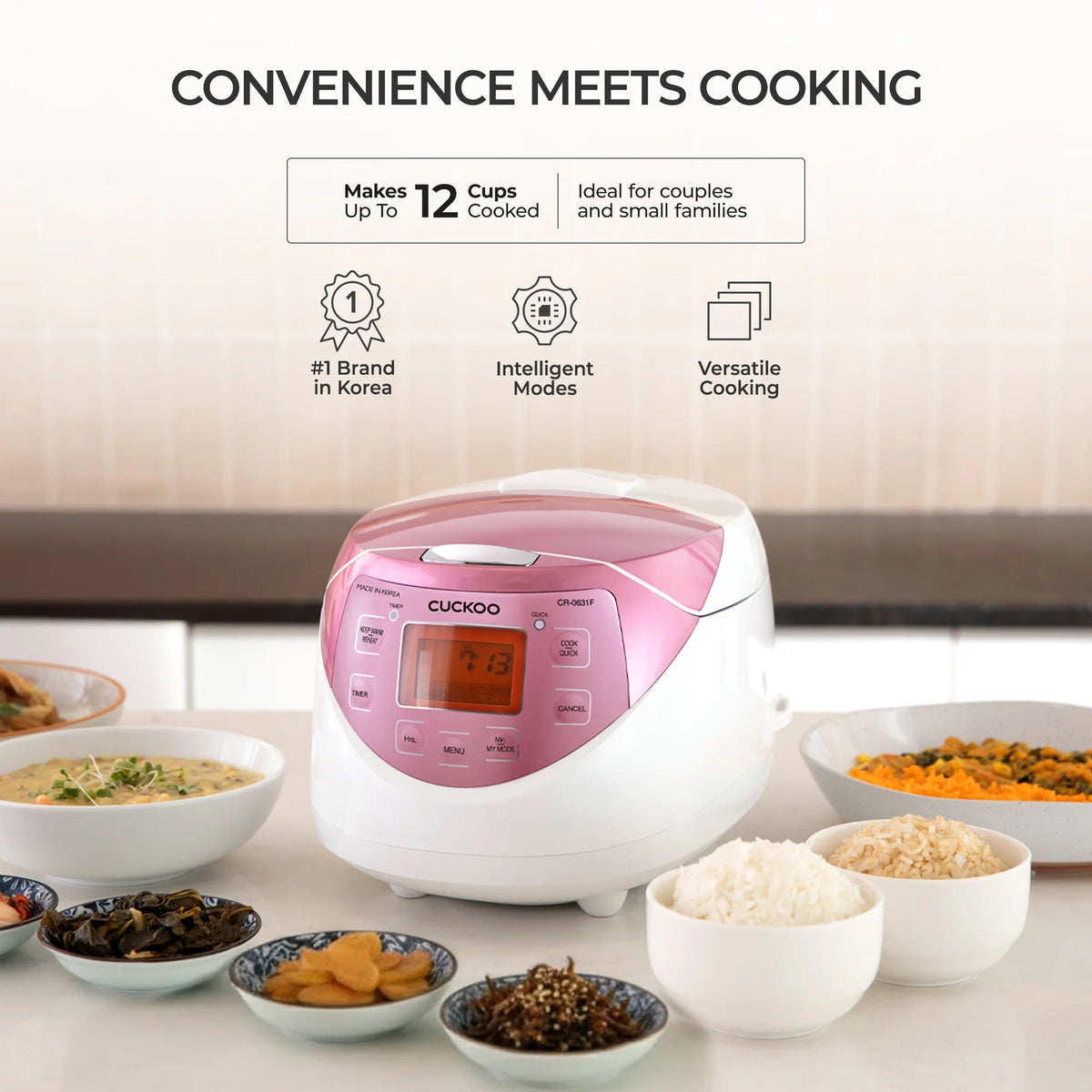 Micom Rice Cooker with 6-Cup Uncooked Capacity, 12-Cup Cooked Yield, LCD Controls and Turbo Cooking