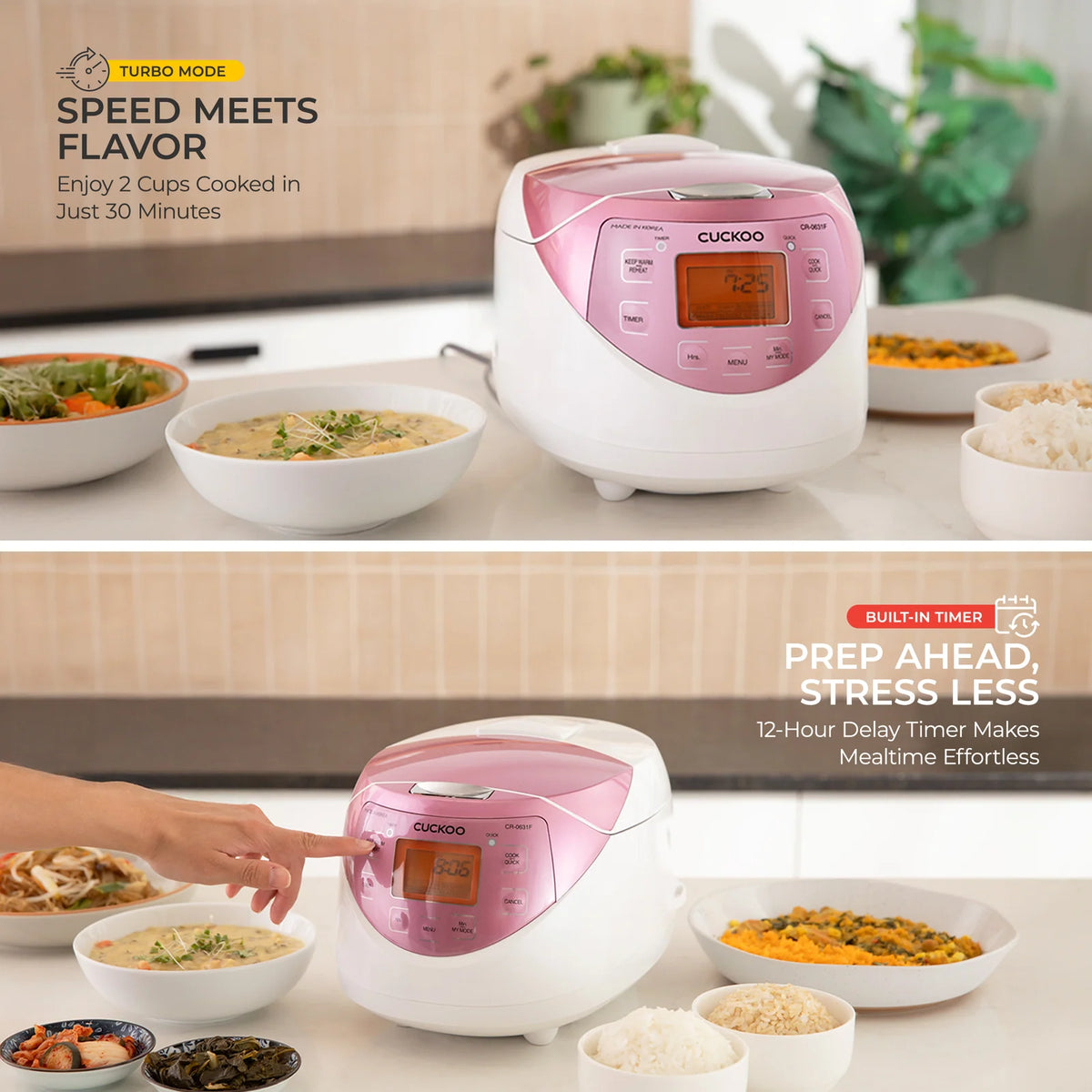 Micom Rice Cooker with 6-Cup Uncooked Capacity, 12-Cup Cooked Yield, LCD Controls and Turbo Cooking