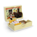 Micro Doll Compact Playset Trio with Book-Themed Bedrooms, Three Doll-Box Charms and a Star Keychain Clip
