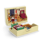 Micro Doll Compact Playset Trio with Book-Themed Bedrooms, Three Doll-Box Charms and a Star Keychain Clip