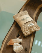 Micro Waffle Hand Towels, 2-Pack Sand Bath Bundle with Turkish Organic Cotton and Tasseled Fringe