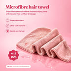 Microfiber Hair Towel with a Secure Button Fastening and Soft, Absorbent Fabric for Comfortable Drying