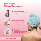 Microfiber Hair Towel with a Secure Button Fastening and Soft, Absorbent Fabric for Comfortable Drying