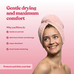 Microfiber Hair Towel with a Secure Button Fastening and Soft, Absorbent Fabric for Comfortable Drying