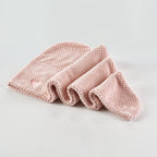 Microfiber Hair Towel with a Secure Button Fastening and Soft, Absorbent Fabric for Comfortable Drying — Rose