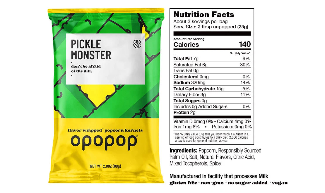 Microwave Popcorn Discovery Kit with Seven Flavor Sachets, Including Lightly Salted Test Launch, and Popper